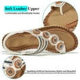 thumbnail image 3 of Atoshopce Womens Flat Sandals Summer Bohemian Beaded Flats Shoes Comfortable Ankle Elastic Strap Toe Ring Sandal, 3 of 6