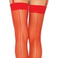 thumbnail image 2 of Women's Sheer Back Seam Stockings Adult Hosiery Red - One Size, 2 of 3