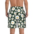 thumbnail image 3 of Bixox Men's White Daisies and Bee printing Casual Classic Fit Short Summer Beach Shorts, 3 of 6