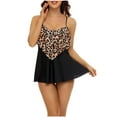 thumbnail image 2 of Fankiway Women High Waisted Swimsuit Two Piece Ruffled Flounce top with Ruched Bottom Swimwear Plus Size Swimwear 2 Piece Plus Size Womens Swimsuits, 2 of 8