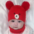 thumbnail image 3 of Baby Hat Neck Warmer 2Pcs/Set Ear Protection Thickened Beautiful Windproof Winter Infant Boys Kids Cap Scarf Kit, 3 of 4