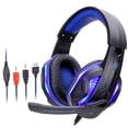 thumbnail image 2 of Auricular de diadema HotShot BossPro 40mm 2.2m 20-20000Hz con micrófono azul, 2 of 2