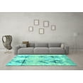 thumbnail image 3 of Ahgly Company Indoor Square Abstract Turquoise Blue Modern Area Rugs, 8' Square, 3 of 4