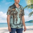 thumbnail image 3 of Susaid Astronauts On Lunar Mission Print Short Sleeve Shirts Button Down Casual Shirts Summer Beach Aloha Button Down Short Sleeve for Men ,Small, 3 of 7