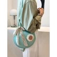thumbnail image 4 of LHSHID Novel Round Purse Cute Wheel Crochet Bag Women Crossbody Purse Beach Bag Handmade Woven Shoulder Bag Lace Bow, 4 of 6
