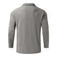 thumbnail image 5 of JTieacloth Button Casual Tee Collared Men New Striped Zipper Shirt Lapel Shirt Long Sleeved T Shirt Autumn And Winter Business Casual Jacket Gray XL, 5 of 5