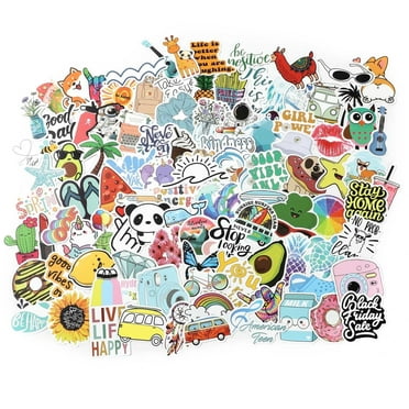 100pcs Cute Stickers Pack for Water Bottle, Laptop Stickers for Women Kids Teens Girls Boys Adults Vsco Stickers Waterproof Vinyl Trendy Aesthetic Stickers for Hydroflask Skateboard Computer Tumbler