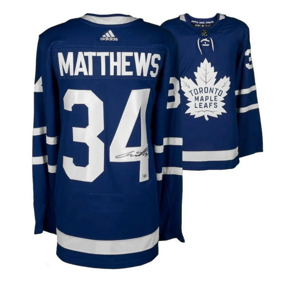 Auston Matthews Chandail de Hockey Authentique Bleu Toronto Signé