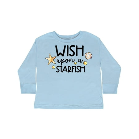 

Inktastic Summer Wish Upon a Starfish Seashells Gift Toddler Toddler Girl Long Sleeve T-Shirt