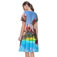 thumbnail image 7 of Lsque Mario Print Women's Casual Dress T-Shirt Summer Short Sleeve Scoop Neck Swing Dresses, 7 of 7