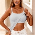 thumbnail image 2 of Women's Shelf Bra Tank Top, Adjustable Spaghetti Strap Cami with Built-In Bra, Soft Padded Layering Camisole for Summer, White, 2 of 8