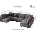 thumbnail image 4 of LLappuil Modular Sectional Sofa, Modular Sectional Couch with Storage, 6 Seat Corduroy Oversized Sofa with 6 Back Cushion 6 Throw Pillow Gray, 4 of 10