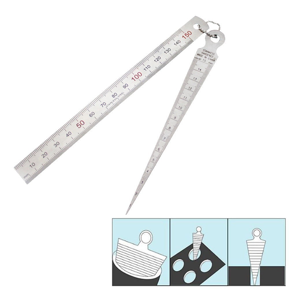 Hole Inspection Test Ruler Stainless Steel Welding Taper Gage Feeler Gauge Inch/mm Hole Inspection Test Ruler Stainless Steel Welding Taper Gage Feeler Gauge Inch/mm
