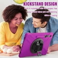 thumbnail image 4 of KIQ Galaxy Tab S8 Ultra Case, Shockproof Heavy Duty Impact Drop Protection Shoulderstrap Kickstand Cover for Samsung Galaxy Tab S8 Ultra X900 (Shield Purple), 4 of 10