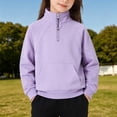 thumbnail image 5 of CONZONE Big Girls Sweatshirt Long Sleeve Zipper Hooded Sweatshirts for Girls Solid Color Soft Fall Winter Hoodies With Pocket Size 7-8 Years, 5 of 5