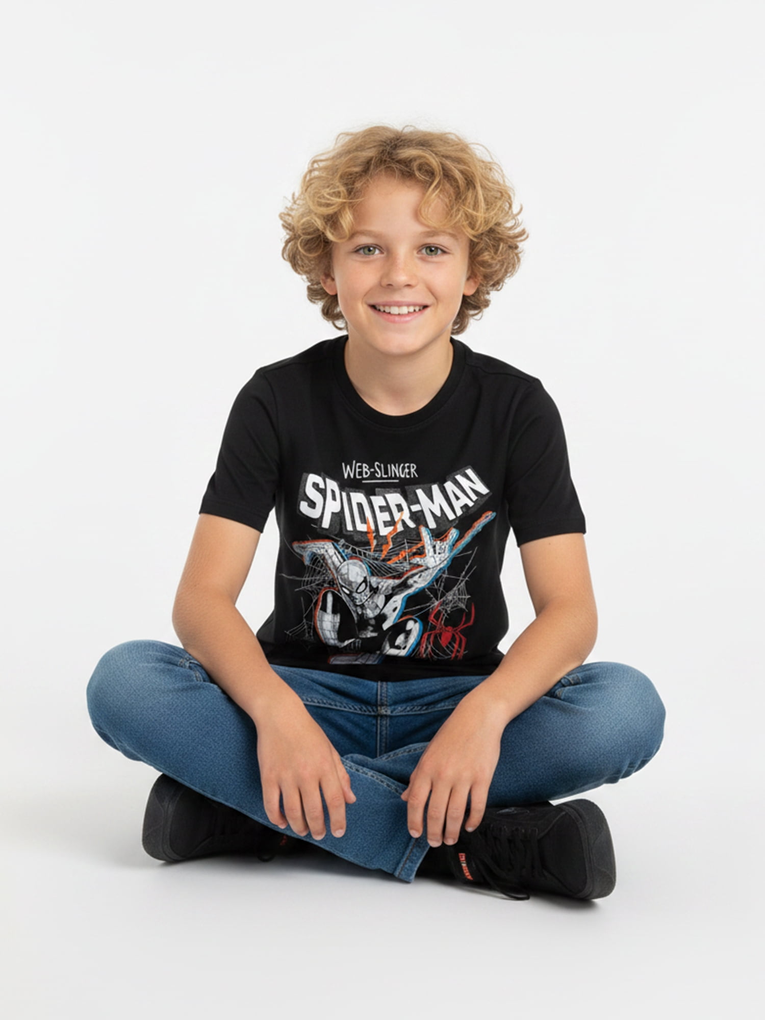 Marvel Spider-Man Boys' Graphic Tee with Short Sleeves, Webslinger, Sizes 4-18
