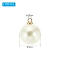 thumbnail image 2 of 12mm Faux Pearl Charm Pendants Drops, 100pcs Pearl Beads for Jewelry Making Bracelets Earrings Necklace, Golden Beige, 2 of 5