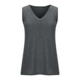thumbnail image 5 of Otntypg Womens Tank Tops Loose Fit Casual V Neck Shirts Flowy Sleeveless Summer Soft Tee Basic Workout Tshirt Trendy Outfits Clothes Gray XXL, 5 of 9
