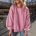 thumbnail image 2 of UYISJ Women's Oversized Sweaters Chunky Warm Crewneck Pullover Sweater Casual Long Sleeve Solid Color Tops Pink L, 2 of 9