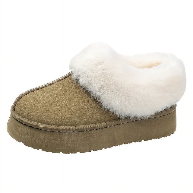 Botas de nieve estéticas, térmicas y con forro de felpa, botines de gamuza informales, versátiles y de corte bajo, con punta redonda, cómodas y cálidas para el colegio.
