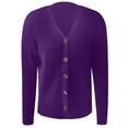 thumbnail image 4 of Ediodpoh Loose Fit Button up Knit Cardigan Sweaters for Women for Casual Everyday Wear Soft and Comfortable Purple L, 4 of 5