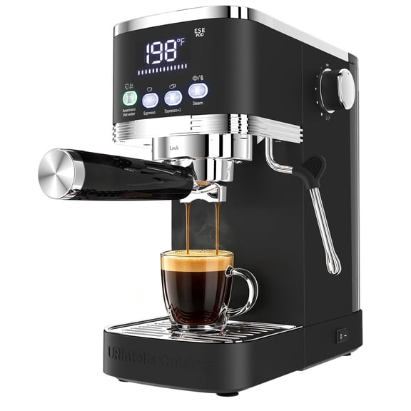 URintells Cuising 20 Bar Espresso Machine with Milk Frother, 1350W Coffee Maker for Americano, Cappuccino, Latte, Stainless Steel