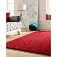 thumbnail image 4 of Unique Loom 3127960 10 x 13 ft. Solid Shag Rectangular Rug, Cherry Red, 4 of 5