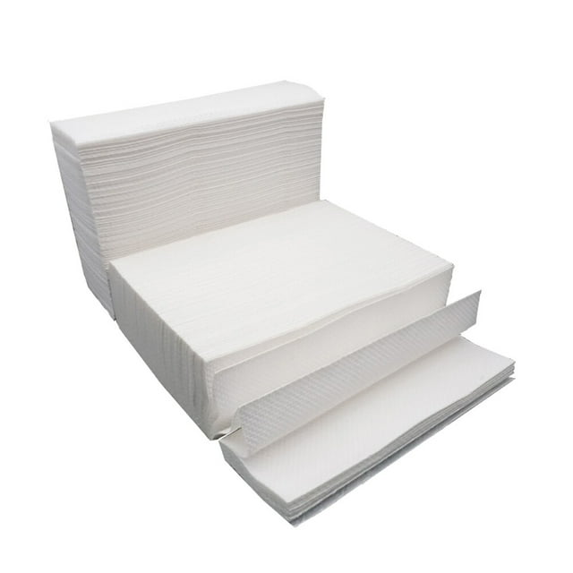400PCS Thickened Commercial Toilet Paper Kitchen Paper Towels Bathroom Paper Towel for Home Kitchen Shop (White)