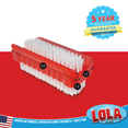 thumbnail image 2 of LOLA Hand & Nail Brush, Dual-Purpose, Soft Side & Stiff Side, Block Handle - 3 Pack, Red, 2 of 4