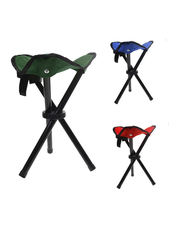 Portable Folding Seats Camping Tripod Stool Lightweight Tri-Leg Slacker Chair for Backpacking Hiking Fishing Travel, Random Color - 1Pc