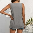 thumbnail image 3 of AYA Débardeurs d'Été pour Femmes 2024, Mode Décontractée, Couleur Unie, Plissés, Sans Manches, à Boucle, Col en U, 3 of 6