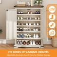 thumbnail image 5 of Craftian 6-Tier Shoe Cabinet with Doors, Farmhouse Shoe Storage Organizer Cabinet with Adjustable Shelves, Freestanding Shoe Storage Rack   for Entryway/Hallway/Closet, 5 of 9