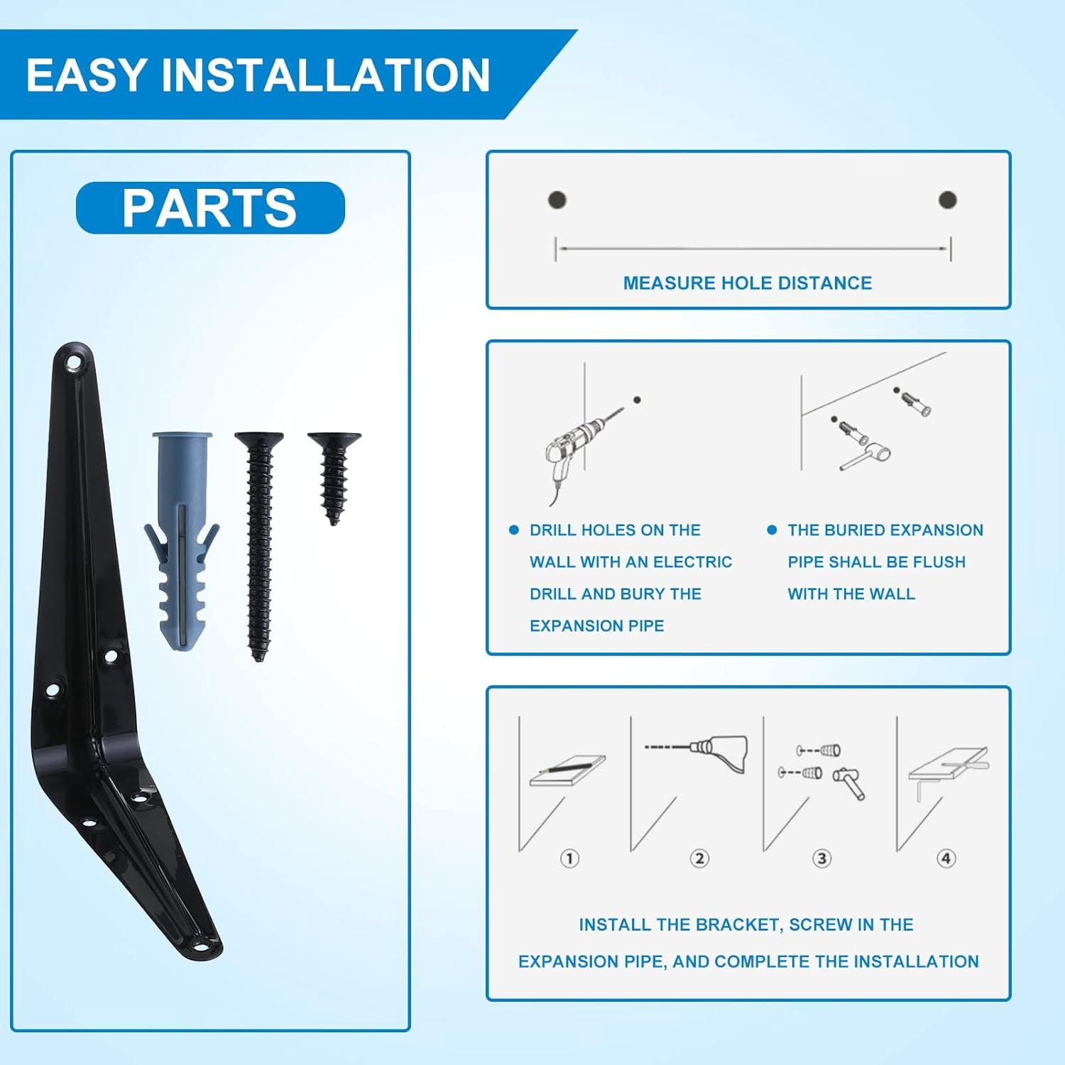 18 Pack Shelf Bracket 6 Inch ,Heavy Duty Shelf Brackets,Floating Shelf Bracket L Brackets,Metal Shelf Brackets for Wall, 6”L x 5”H x1.5”W