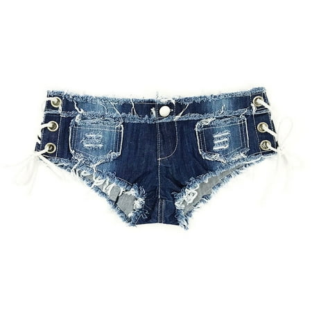 

HOMEMAXS 1PC Women Summer Denim Shorts Ladies Sexy Denim Jeans Fashion Mini Hot Pants for Club Disco Pub (Blue Size S)