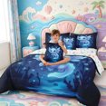 thumbnail image 4 of Manfei Colorful Axolotl 7pcs Queen Bedding,Ocean Animal Bedding Comforter Set Queen,Colorful Stars Reversible, 4 of 7
