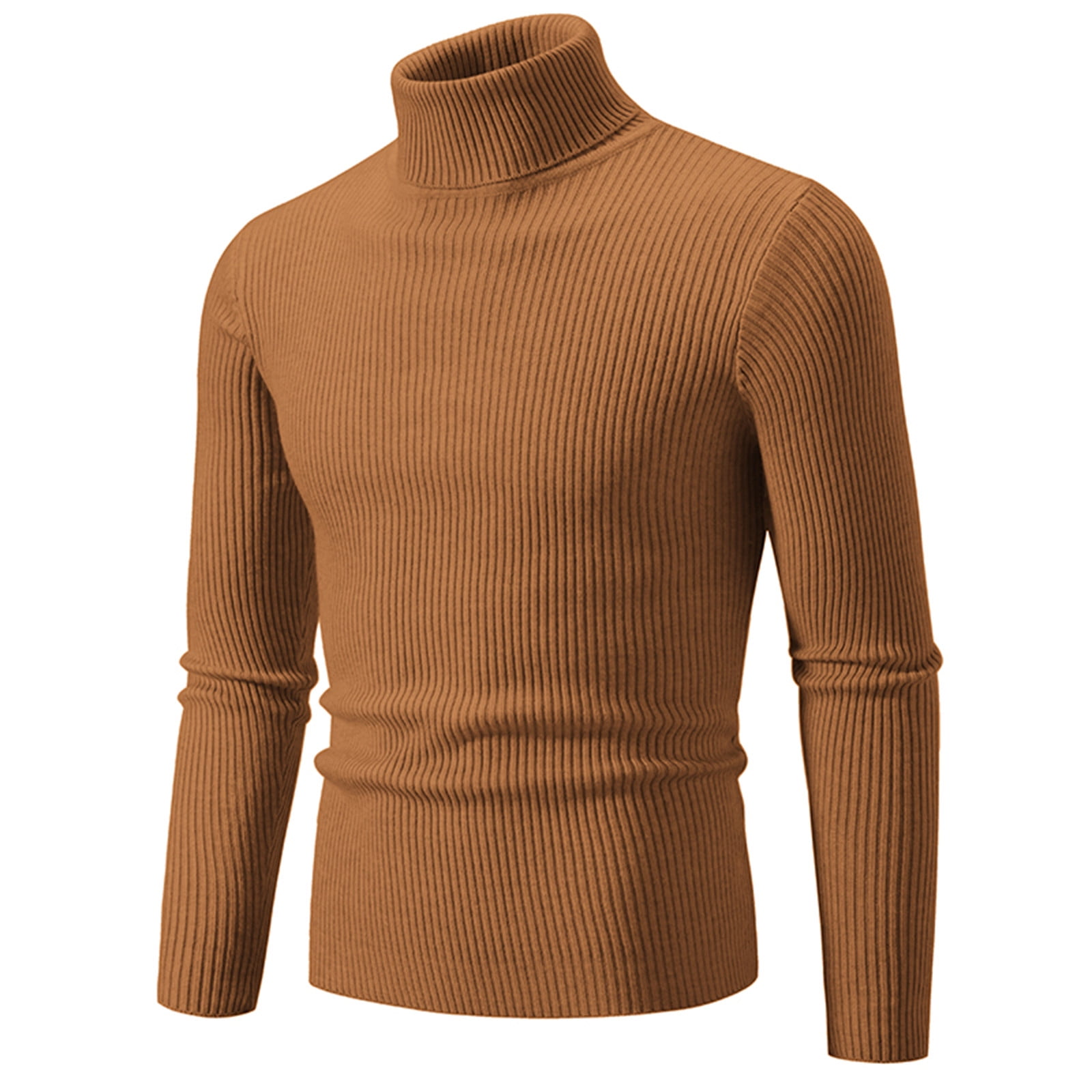 JMYHOAM Sweaters for Men Knitwear Turtleneck Vintage Round Neck 