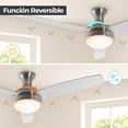 thumbnail image 2 of Ventilador de Techo 52 LED 3000K 18W Níquel 3 Aspas Blancas LámparaYa 22998-4 / Asscher, 2 of 8