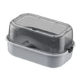 thumbnail image 3 of Bañera para tortugas con rampa para tomar el sol Caja de cría para anfibios Tanque multifuncional para reptiles Caja de alimentación de alimentos para gris, 3 of 10