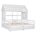 thumbnail image 4 of Twin Double Shared Bed,Twin Size House Platform Beds with 2 Drawers for Boy and Girl Shared Beds, Montessori House Bed Frame Combination of 2 Side by Side Twin Beds for Bedroom,No Box Spring Needed, 4 of 7