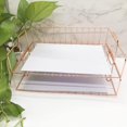 thumbnail image 4 of FrostHike 2 Tier Stackable Letter Tray-Desk File Organizer-Desk File Rack Stackable-Multifunctional Paper Tray Organizer for Office Supplies-Desk File Document Letter Tray Organizer (Rose Gold), 4 of 5