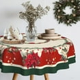 thumbnail image 2 of Christmas Tablecloth Waterproof Fabric Christmas Table Cloth for New Year's Day Home Decoration 60x60 Inch Round, 2 of 6