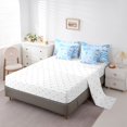 thumbnail image 3 of jejeloiu Kawaii Patchwork 7 Pieces Full Size Bedding Sets For Girls,Pastel Print Full Size Bed in a Bag,Blue White,Reversible, 3 of 7