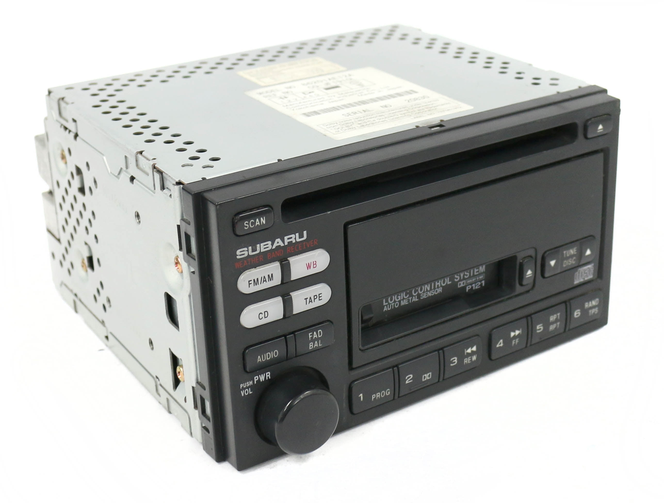 Restored 2000-02 Subaru Legacy AM FM Radio CD Cassette Player 86201AE12A Face Code P121 (Refurbished)
