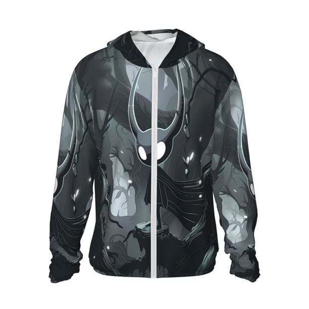 Fotbe Forest Black Ghost Warrior Chaqueta con Protección Solar UPF 50+ para Hombre y Mujer, Camisa con Capucha y Bolsillos-X-Large