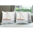 thumbnail image 6 of Ambesonne Saying Throw Pillow Cover 4 Pack, Sailing Theme Boat Waves, 20", Cinnamon Pale Blue, 6 of 7