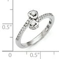 thumbnail image 3 of Sterling Silver & Cubic Zirconia Brilliant Embers Hearts Ring, 3 of 3