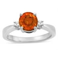 thumbnail image 2 of Star K � 3 Three Stone Round Simulated Orange Mexican Fire Opal Classic Engagement Promise Ring, 2 of 9