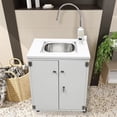thumbnail image 3 of FixtureDisplays® 24 X 18 X 39" Portable Mobile Sink Hot Water Temperature Control Hand Wash Station 10180F, 3 of 8