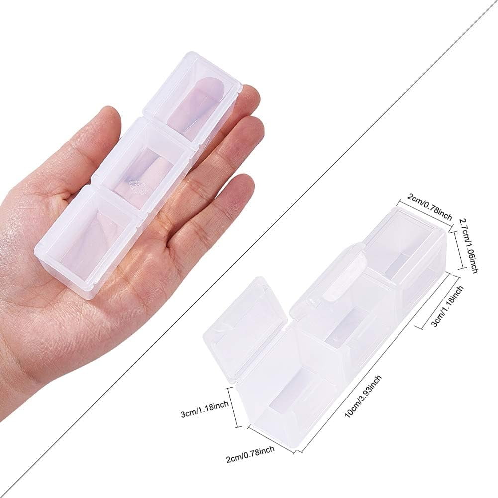 3 Pack 21 Grids Diamond Painting Boxes Diamond Painting Rhinestone Accessory Storage Cases Divider Box Organizer - 8x4.3x1.4 inch for DIY