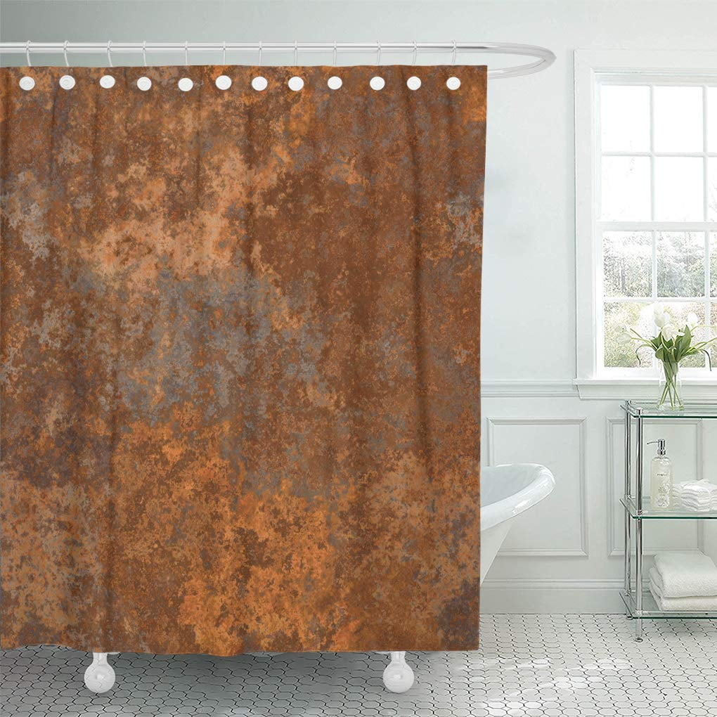 KSADK Rustic Brown Copper Old Rusty Metal High Resolution Orange Shower